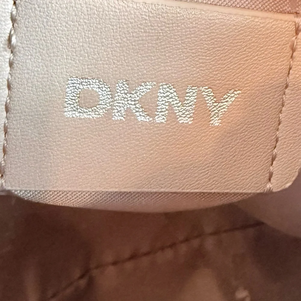 DKNY Tan and Brown Leather Hobo Shoulder Bag